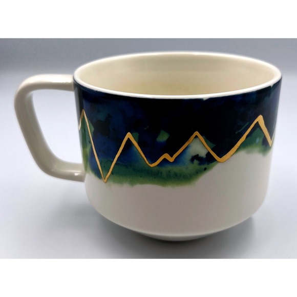Starbucks Other - Starbucks 12 oz Coffee‎ Mug Artisan Series 06/08 Blue & Green Mountain Skyline